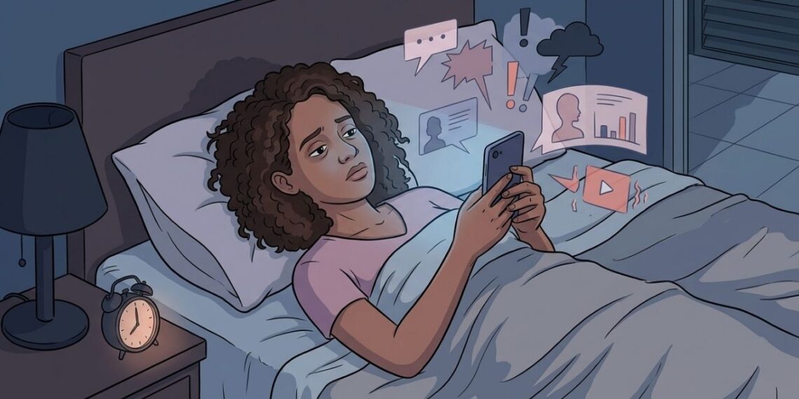 Rolar o feed de redes sociais antes de dormir pode prejudicar a saúde emocional durante o sono