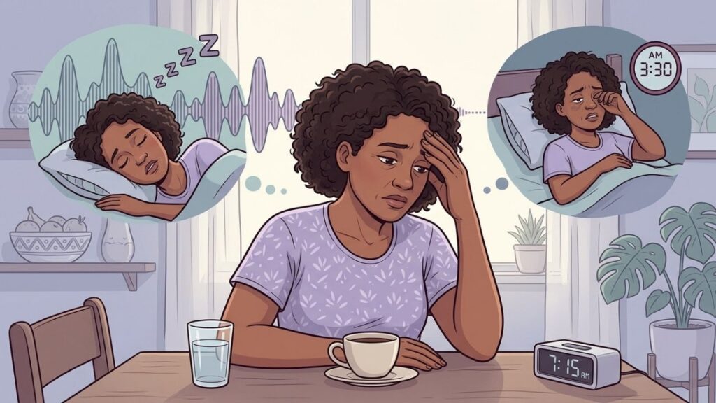 Cansaço matinal, dor de cabeça e sonolência podem indicar sono interrompido.