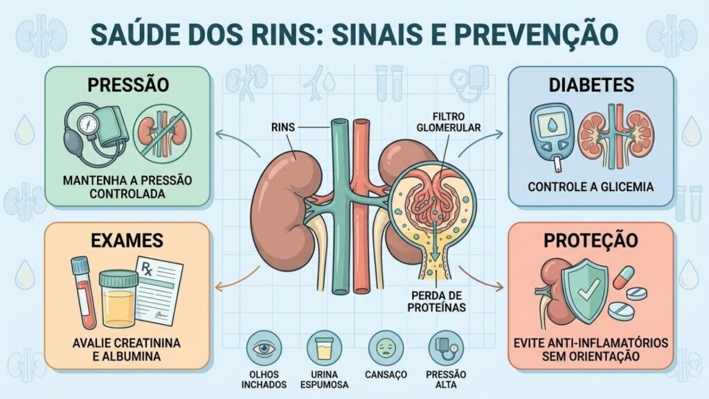 Pressão, glicemia, exames e uso seguro de medicamentos protegem os rins.