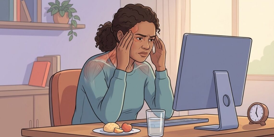 Ter dor de cabeça no fim da tarde quase todos os dias não é apenas cansaço da rotina: pode ser sinal precoce de tensão muscular crônica ou problema de refração visual não corrigido