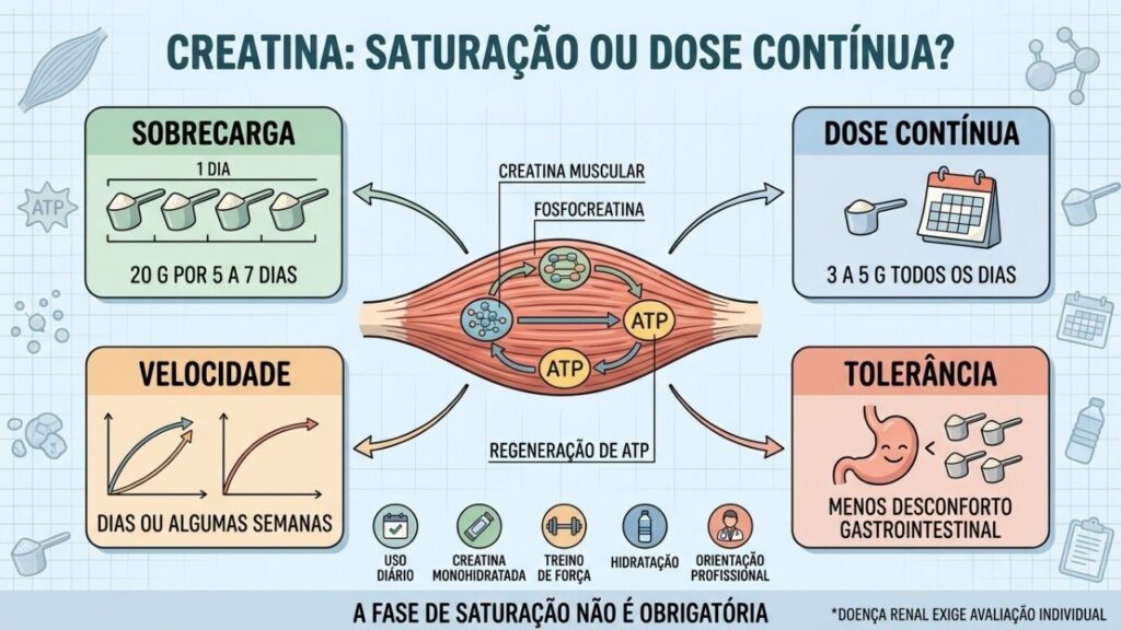 Sobrecarga, dose contínua, velocidade e tolerância levam à mesma saturação muscular.