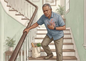 5 sintomas de problemas no coração visíveis ao subir escadas