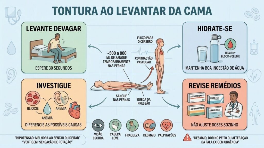 Postura, hidratação, investigação e revisão de medicamentos reduzem riscos de quedas.