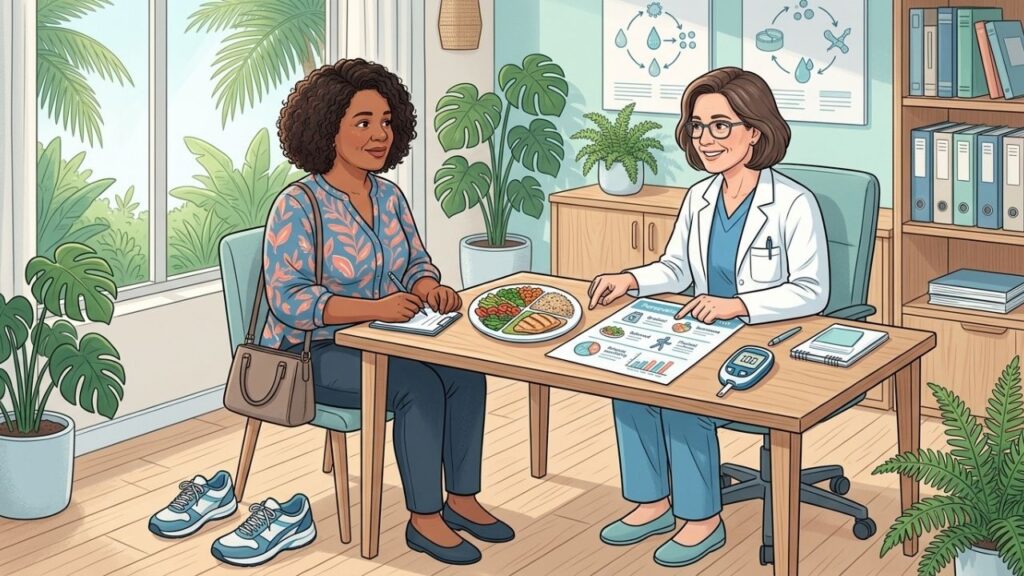 Alimentação, perda de peso e acompanhamento podem melhorar o controle glicêmico.