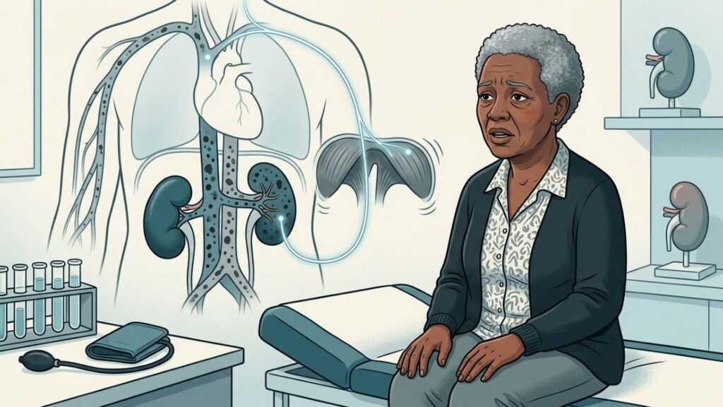 Uremia pode irritar estruturas nervosas envolvidas nas contrações repetidas do diafragma.