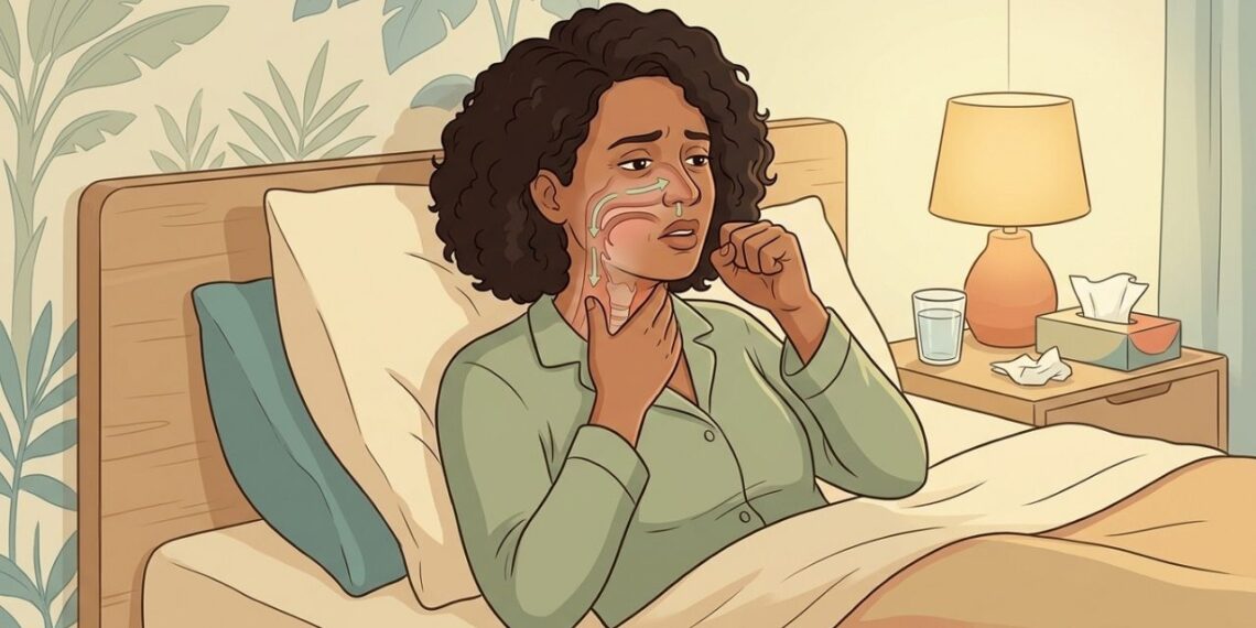 A gripe melhorou, mas o pigarro e a tosse pioram quando você se deita? A secreção que escorre pela garganta pode explicar