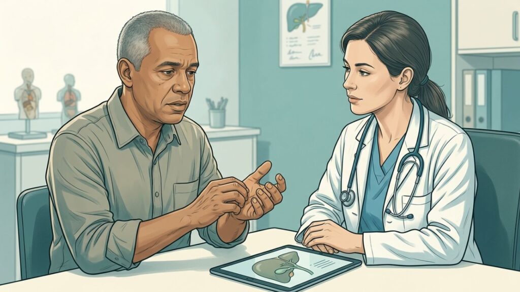 Avaliação médica ajuda a investigar coceira persistente de origem hepática.