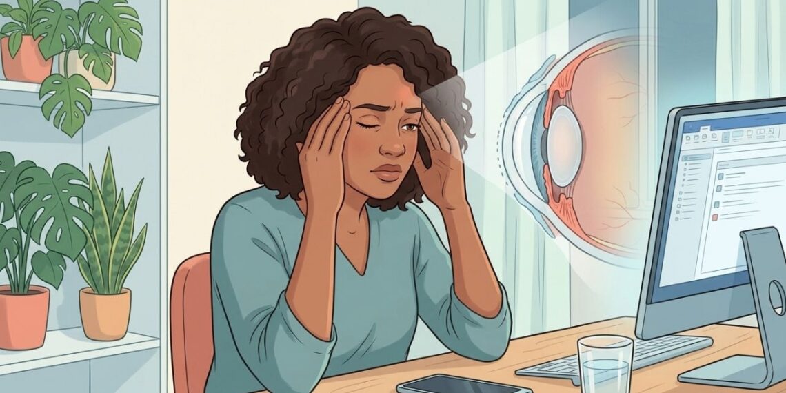 Dor de cabeça no fim do expediente junto com olhos ardendo e dificuldade para focar pode vir do esforço prolongado diante das telas