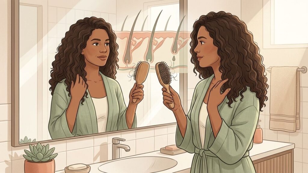 Perder alguns fios diariamente faz parte da renovação natural do cabelo.