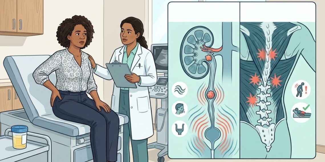 Dor intensa em um lado das costas que desce para a virilha ajuda a diferenciar cálculo renal de problema muscular