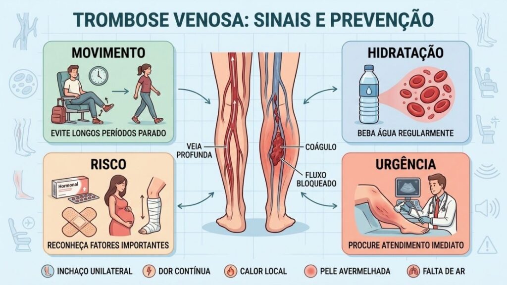 Movimento, hidratação, fatores de risco e urgência orientam a prevenção da trombose.