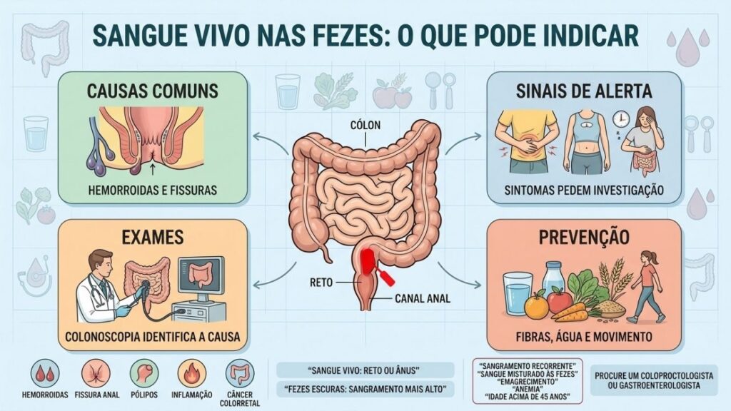 Causas, alertas, exames e prevenção ajudam a interpretar o sangramento intestinal.