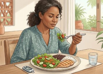 Comer salada antes do arroz muda o pico de glicose? Ensaio clínico mediu ordem dos alimentos e resposta glicêmica