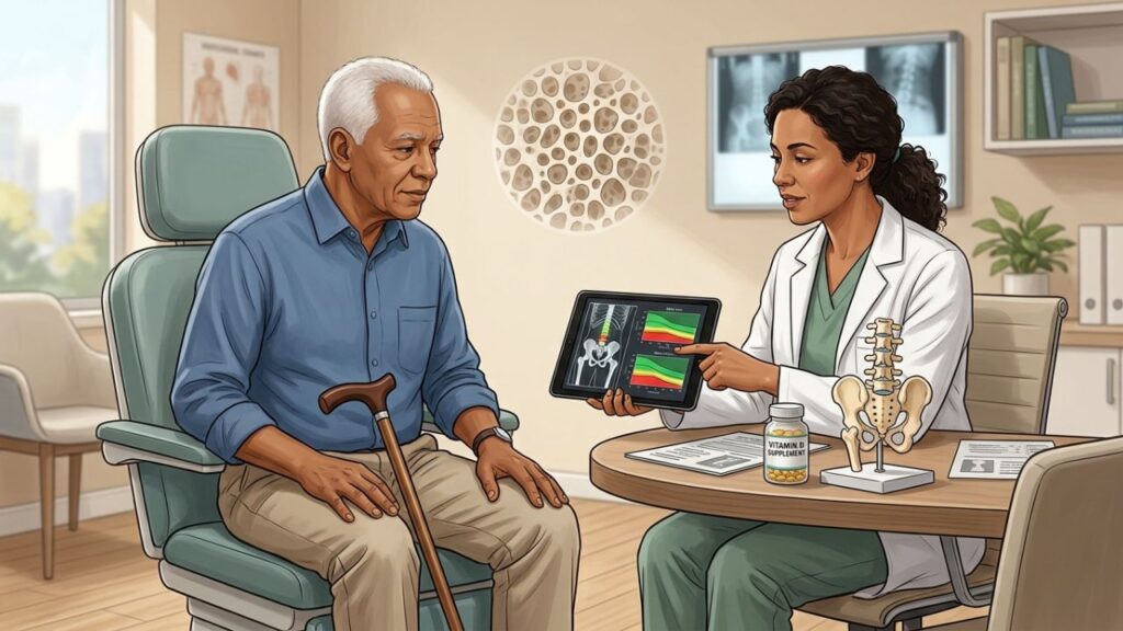 Densitometria ajuda a detectar osteoporose antes da primeira fratura.