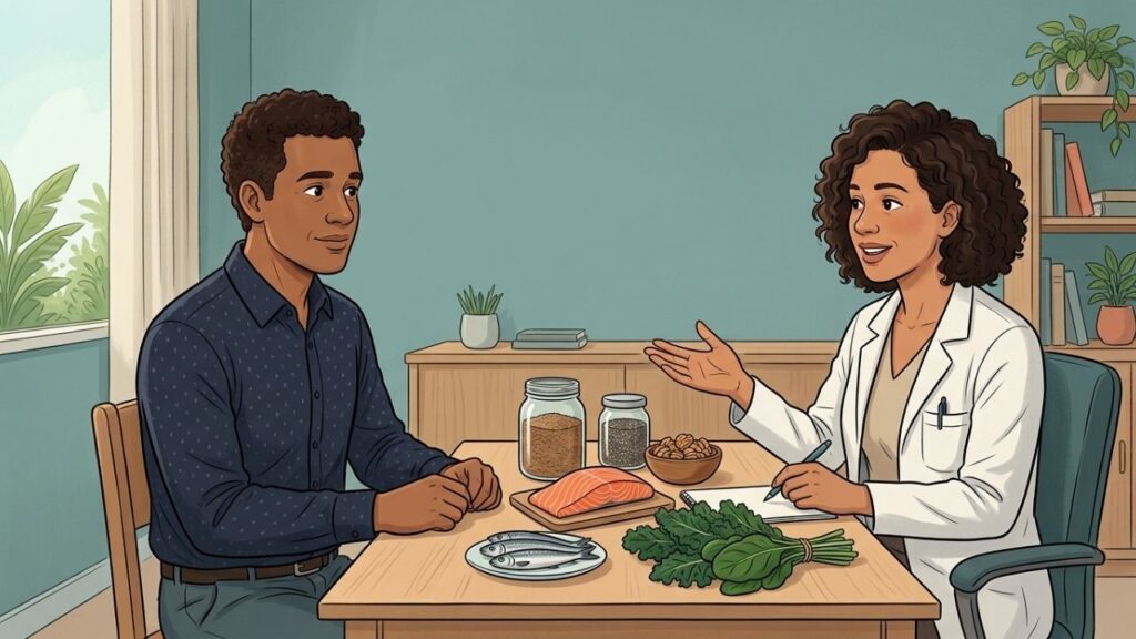 Peixes, sementes e nozes aumentam a ingestão alimentar de ômega-3.