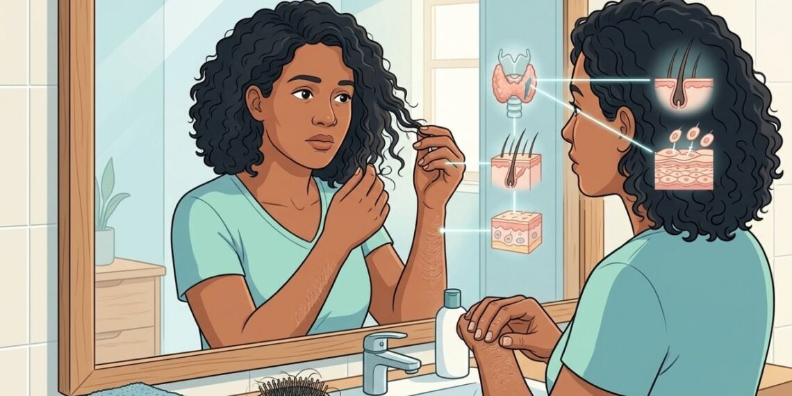 Queda de cabelo que aparece com frequência junto com unhas fracas e pele seca pode ser um indício esquecido de hipotireoidismo