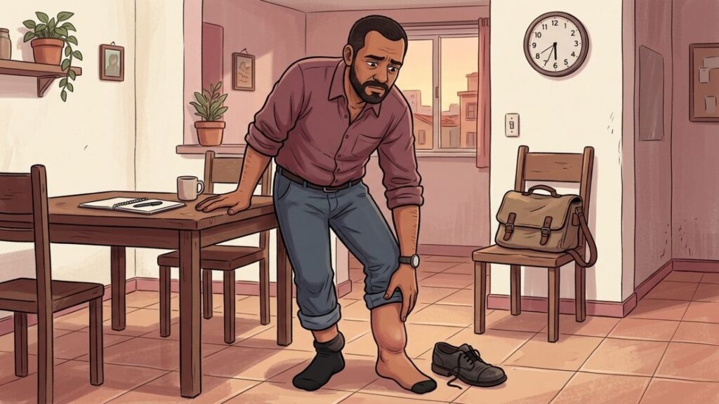 Pernas pesadas ao fim do dia merecem atenção quando o edema persiste.