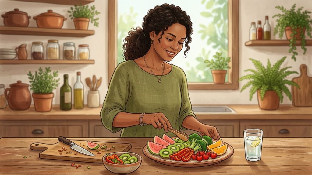 Vitamina C aparece em frutas, legumes e verduras além da laranja.