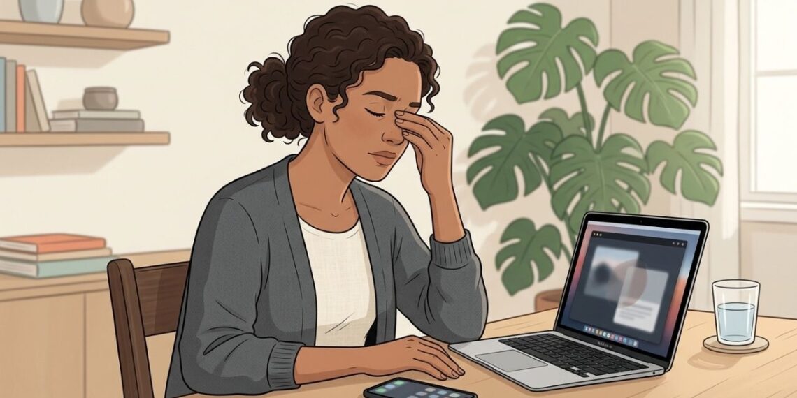 A visão embaça depois de horas no celular e melhora quando você descansa os olhos