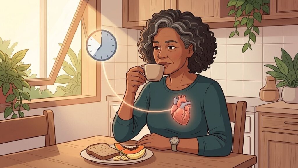 O horário do café pode interagir com sono e ritmo circadiano.