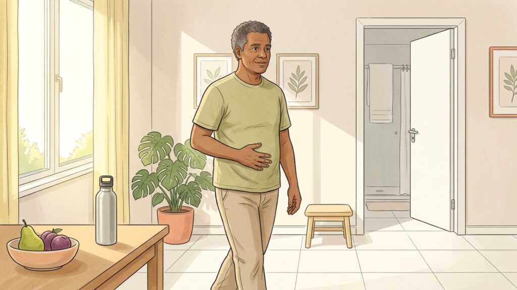 Movimento diário e hidratação melhoram o trânsito intestinal naturalmente.