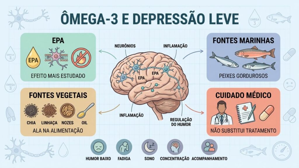 Quatro pontos explicam ômega-3, EPA, alimentação e acompanhamento profissional.