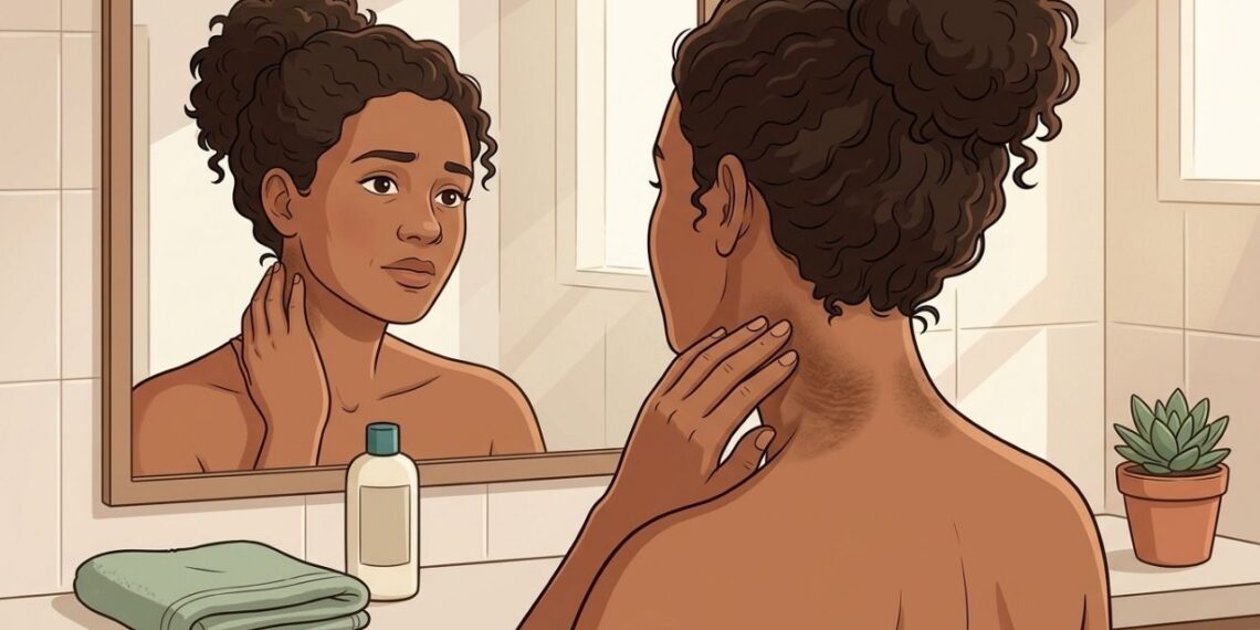 A pele do pescoço escureceu e ficou mais grossa, com aspecto aveludado? A resistência à insulina está entre as causas