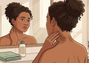 A pele do pescoço escureceu e ficou mais grossa, com aspecto aveludado? A resistência à insulina está entre as causas