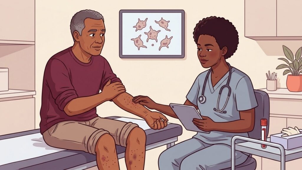 Petéquias com hematomas ou sangramentos justificam investigação médica e hemograma.