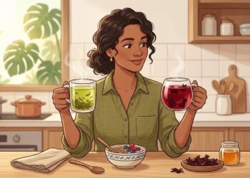 Chá verde ou chá de hibisco pela manhã: qual é superior para o metabolismo, a pressão arterial e a queima de gordura