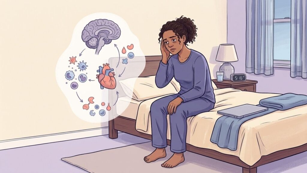 Privar o sono repetidamente aumenta riscos metabólicos, cardiovasculares e cognitivos.
