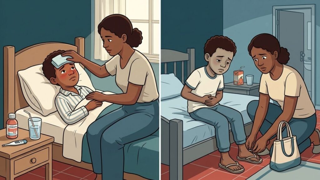 Sonolência, dor abdominal e recusa de líquidos exigem atenção após a febre.