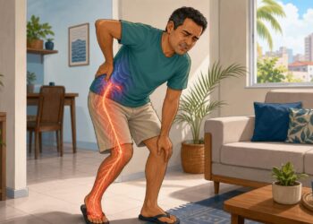 Dor lombar intensa que desce pela perna: o indício que claramente diferencia ciática de dor muscular comum simples