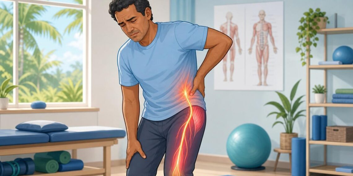 Dor lombar que desce pela perna: a pista que diferencia ciática de dor muscular comum e orienta o tratamento