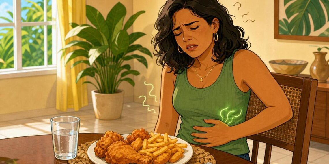 Dor no lado direito da barriga que aparece depois de refeições gordurosas pode estar relacionada à vesícula e aos cálculos biliares