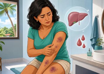 Hematomas frequentes que aparecem sem causa aparente não são só falta de cuidado, podem ser um sinal de alteração na coagulação ou na função do fígado que pede avaliação