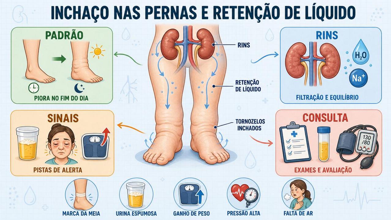 Padrão, rins, sinais e consulta ajudam a entender o edema persistente.