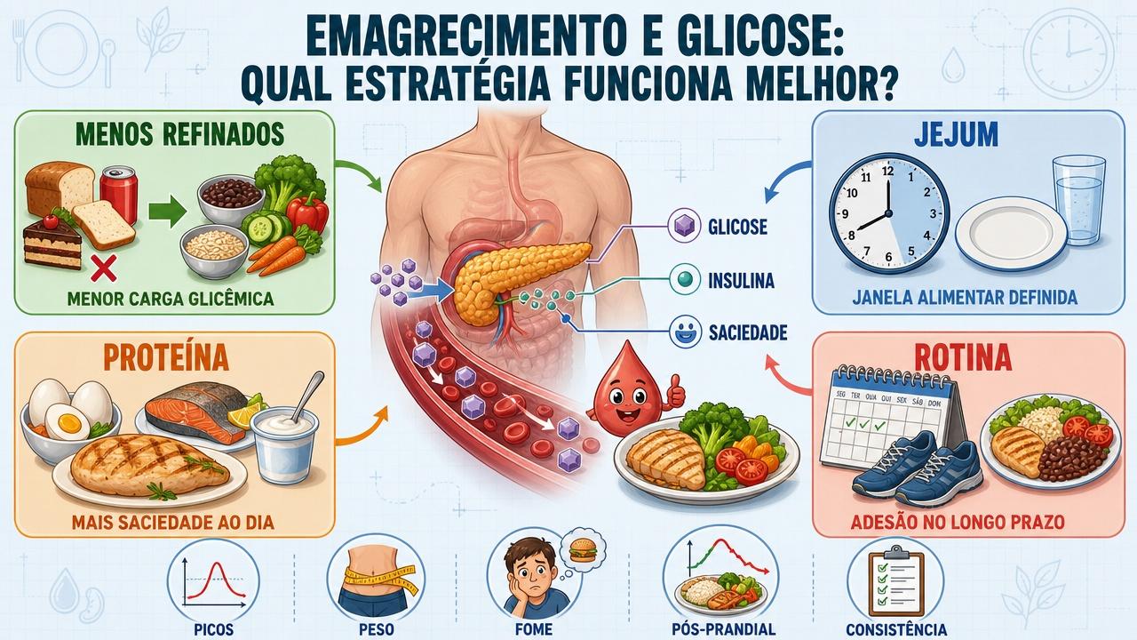 Quatro pilares ajudam a comparar glicose, saciedade, rotina e qualidade alimentar.