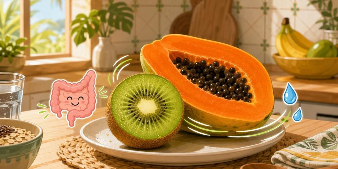 Kiwi ou mamão em jejum: qual ajuda mais no intestino preso segundo os estudos