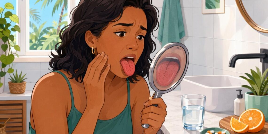Língua com fissuras e ardência frequente nem sempre é só irritação: pode ser um sinal esquecido de deficiência de vitaminas do complexo B