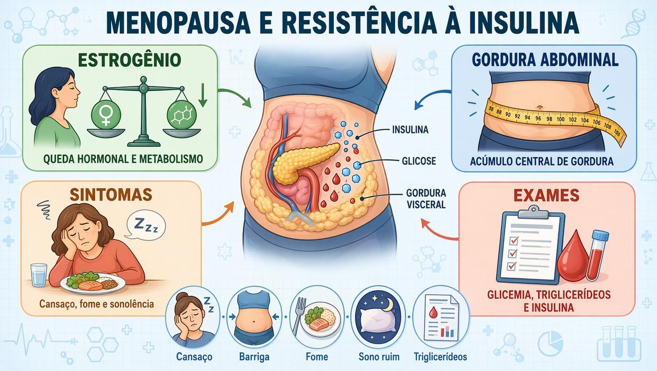 Estrogênio, gordura abdominal, sintomas e exames formam os pilares da avaliação.