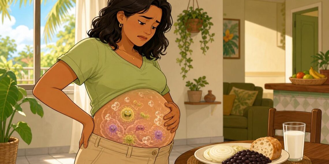O inchaço abdominal constante desconfortável não se deve apenas à retenção de líquidos, mas sim à fermentação bacteriana causada por disbiose intestinal crônica