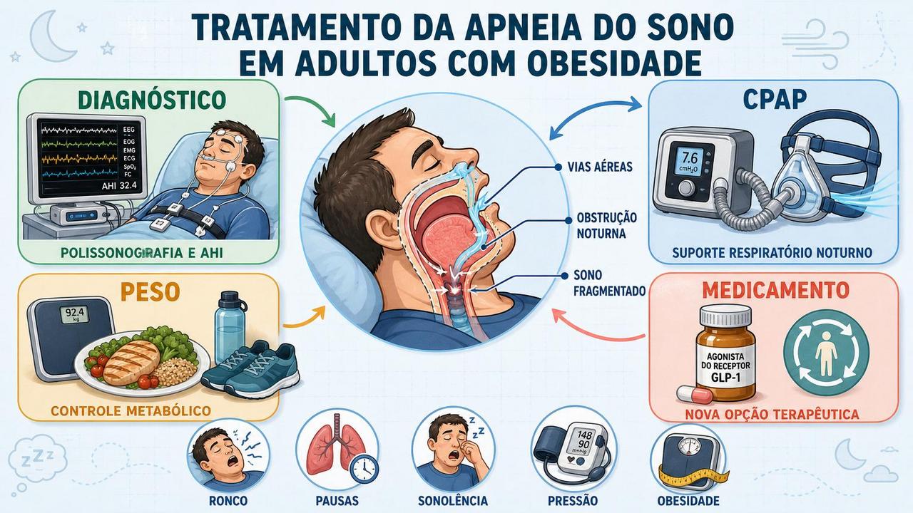 Diagnóstico, CPAP, controle do peso e medicamento formam os pilares atuais.