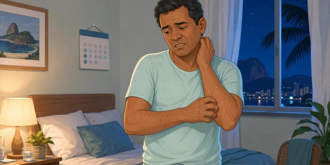 O prurido intenso e persistente na pele por todo o corpo sem causa aparente não é só ressecamento: pode ser um sinal de alteração na função do fígado ou dos rins também