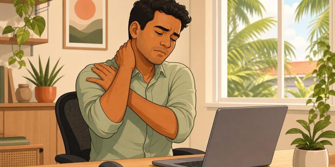 O que afinal provoca dor persistente no pescoço e no ombro direito frequentemente