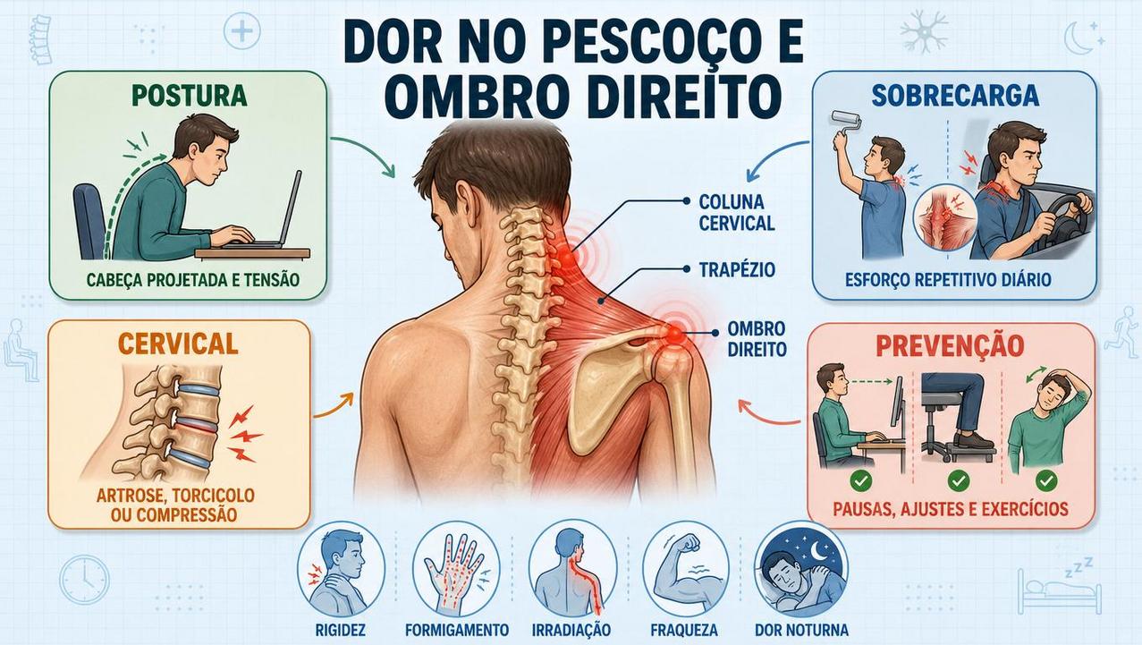 Postura, sobrecarga, coluna cervical e prevenção explicam crises repetidas de dor.