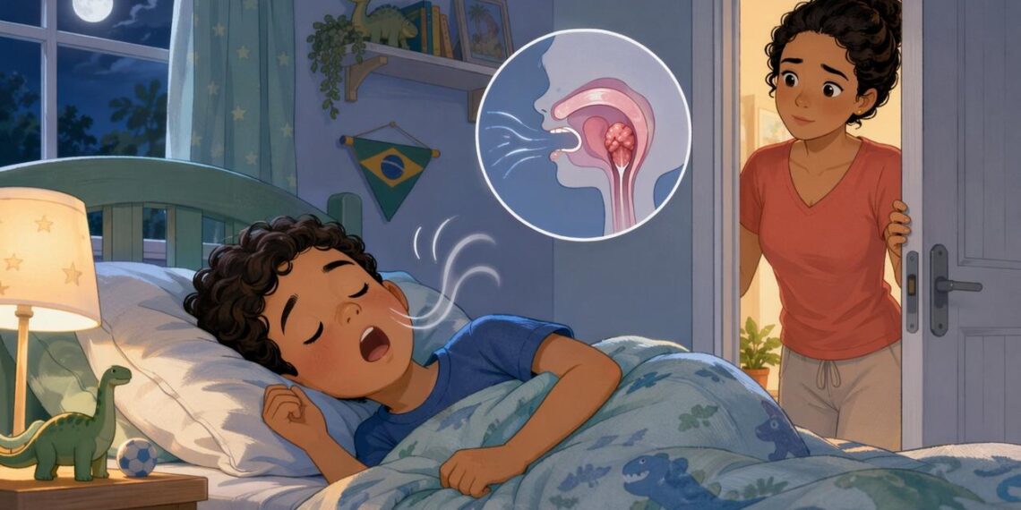 O ronco alto e as pausas na respiração do seu filho ao dormir nem sempre são normais, podem ser um sinal de apneia infantil