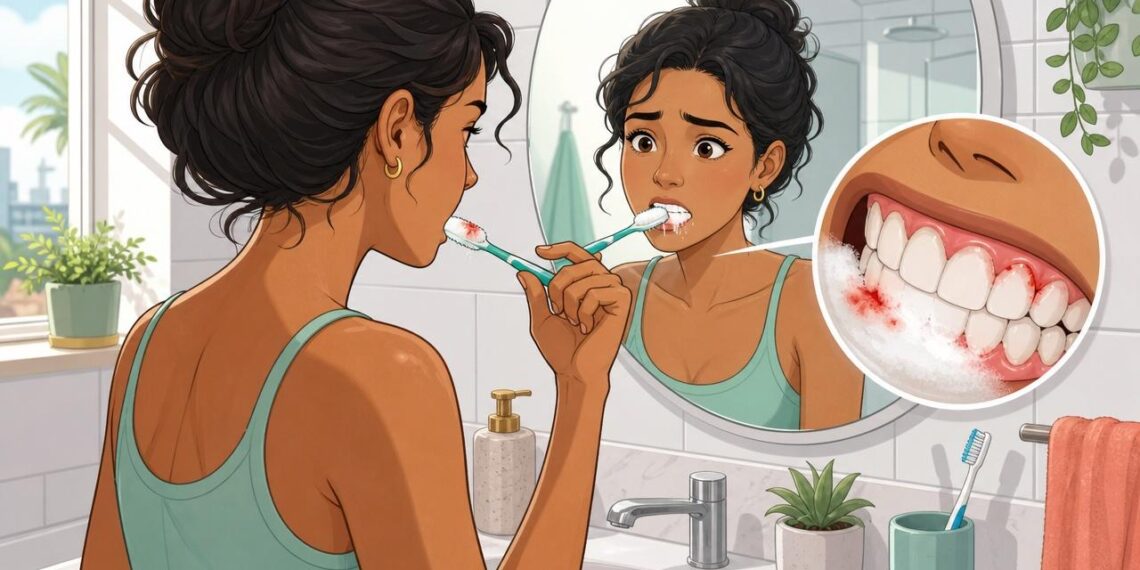 O sangramento na gengiva ao escovar não é normal: pode ser um sinal precoce de gengivite que pede cuidado