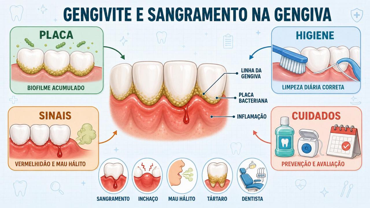 Placa, higiene, sinais e cuidados resumem a prevenção da gengivite.
