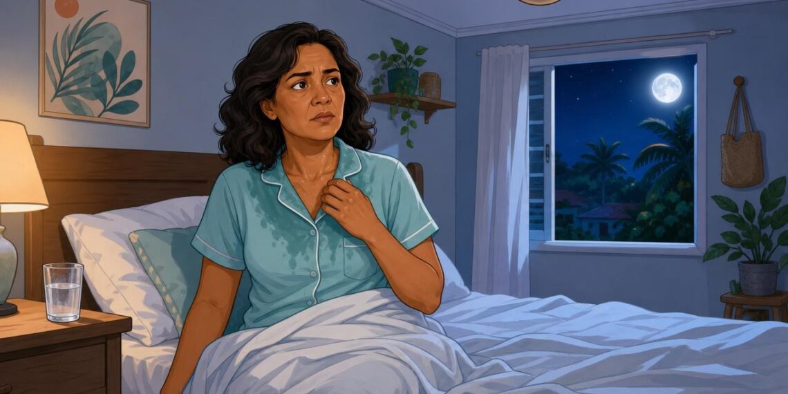 O suor noturno excessivo nem sempre é calor, pode ser um sinal precoce de alteração hormonal ou na função da tireoide